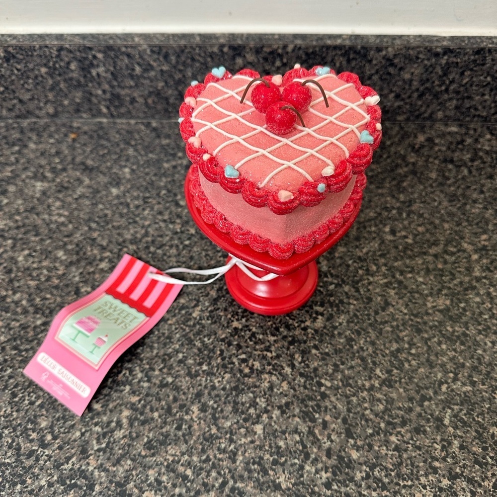 Valentine Gingerbread Cake On Red Pedestal